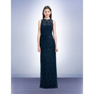 Bill Levkoff Gown Dress Lace Sequins Evening Formal Bridesmaid Wedding Size 8